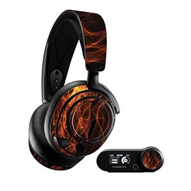 MightySkins Glossy Glitter Skin Compatible with SteelSeries Arctis Nova Pro - Charcoal Flames | Protective, Durable High-Gloss Glitter Finish | Easy to Apply and Change Styles | Made in The USA