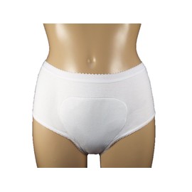 Washable Incontinence Full Brief by P&S Healthcare Limited - Daytime Brief - Absorbent Pad - Black and White - 100% Cotton (XXLarge (45-48" Hip), Black)