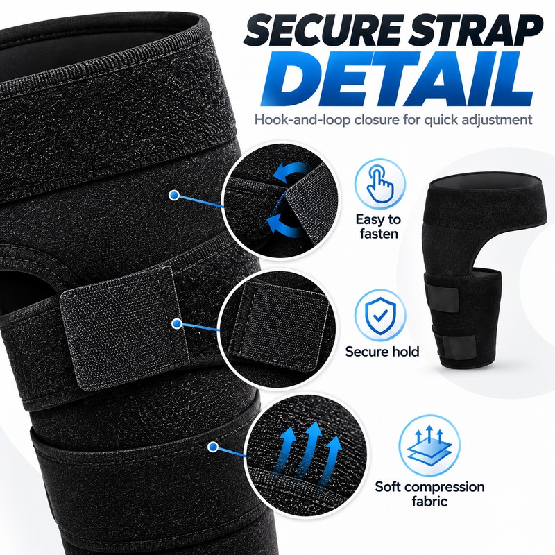 Hip Support Brace for Thigh & Groin Compression – Adjustable