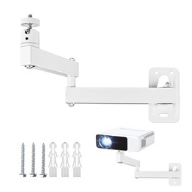 lemgyiamz Foldable Projector Wall Mount, Projector Mount Wall with 360° Swivel Arm, Multi-Angle Adjustable Projector Stand, Projector Mount Ceiling for Home Cinema, Playroom, Office