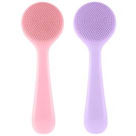 2 Pcs Silicone Face Brush, Soft Pore Cleaning Brush, Manual Scrubber Exfoliator for Deep Cleansing Skin Care Makeup Removal