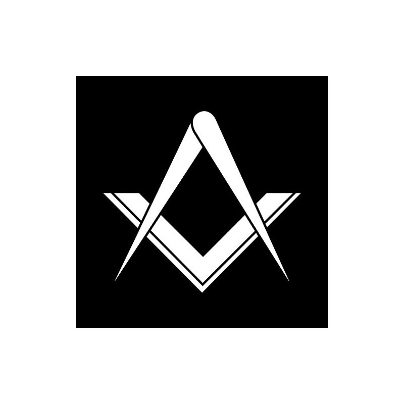 Simple Square & Compass Without G Masonic Vinyl Decal -