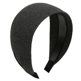 AIBFRID Dark Gray Headbands for Women 2.7 Inch Extra Wide Fabric Headband Fashion Stripe Non Slip Elastic Head Bands for Girls Hair Accessories