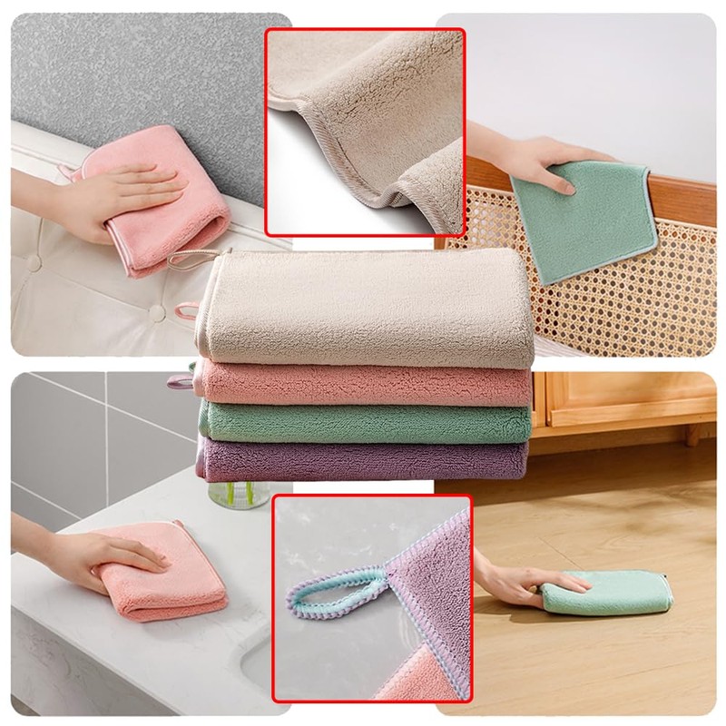 Multi Functional Double-layer Thick Cleaning Towel Microfiber Kitchen Cloth