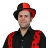 KarnevalsTeufel Hat Two-Tone Black/White/Black/Red Size Approx. 58 cm Hat Headgear