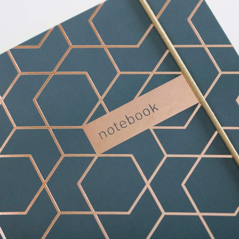 Matilda Myres Notebook - A5 Lined - Grey & Rose