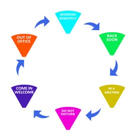 Office Door Sign,6 Inch,Do Not Disturb,Come in Welcome,Back Soon,in A Meeting,Out of Office,Working Remotely Symbol,Magnetic Door Sign for Workspace, Conference Room Any Room That Needs Privacy-Silver