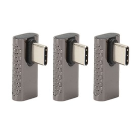 3Pcs USB C Right Angle Adapter Female to Male 20Gbps 8K 60Hz Middle Bend Type C 4.0 Adapter for PC Phone