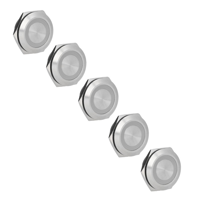 5Pcs Momentary Push Button Switch Metal Auto Reset Ultra Thin