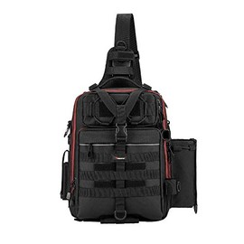 Piscifun Large Capacity Outdoor Tackle Bag Fishing Tackle Storage Durable Multifunctional Bags for Camping Hiking Cycling Travelling Black