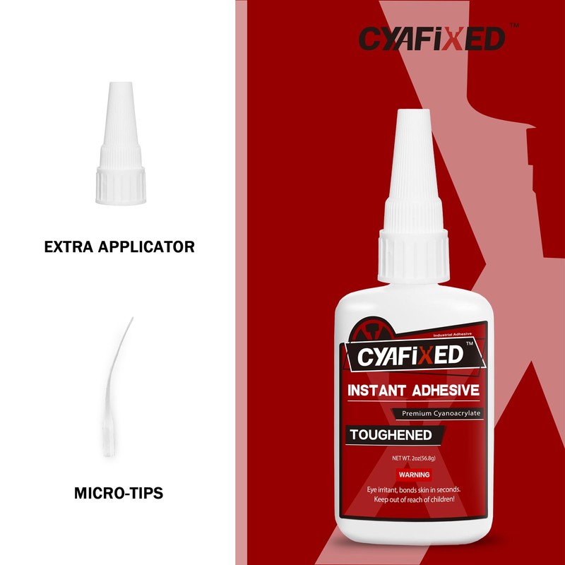CYAFIXED Toughened Super CA Glue, Professional Grade Cyanoacrylate Instant Adhesive,