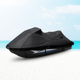 Waterproof Jet Ski Cover for Yamaha 2012-2018 FX Cruiser HO/SHO/SVHO, 600D Oxford UV-Proof Jetski Waverunner Covers, Trailerable Jetski Cover with Air Vents, Reflective Strips