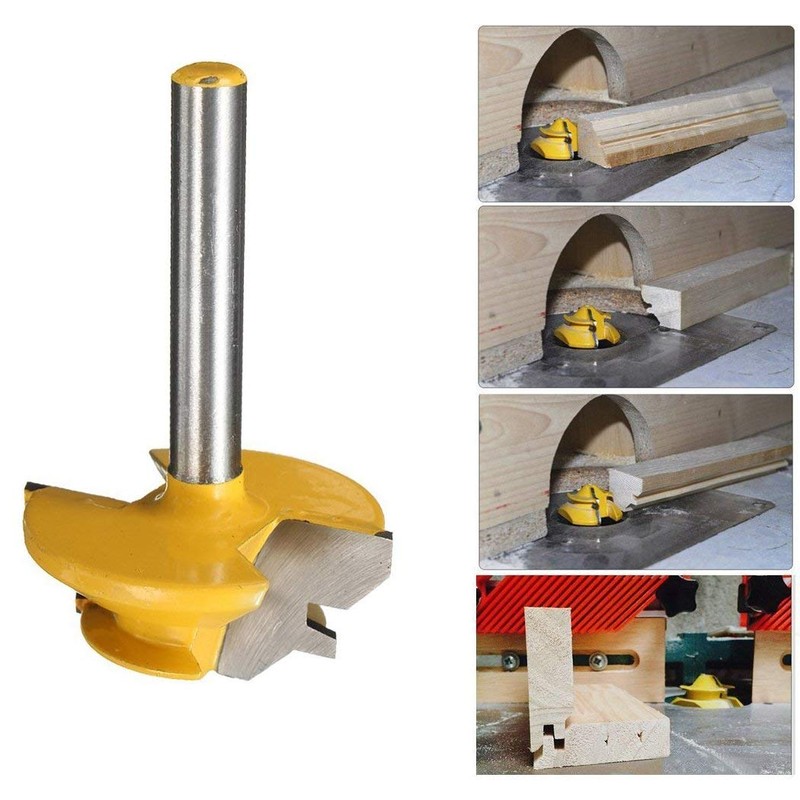 Gasea 3pcs 1/4-Inch Shank 45 Degree Lock Miter Router Bits