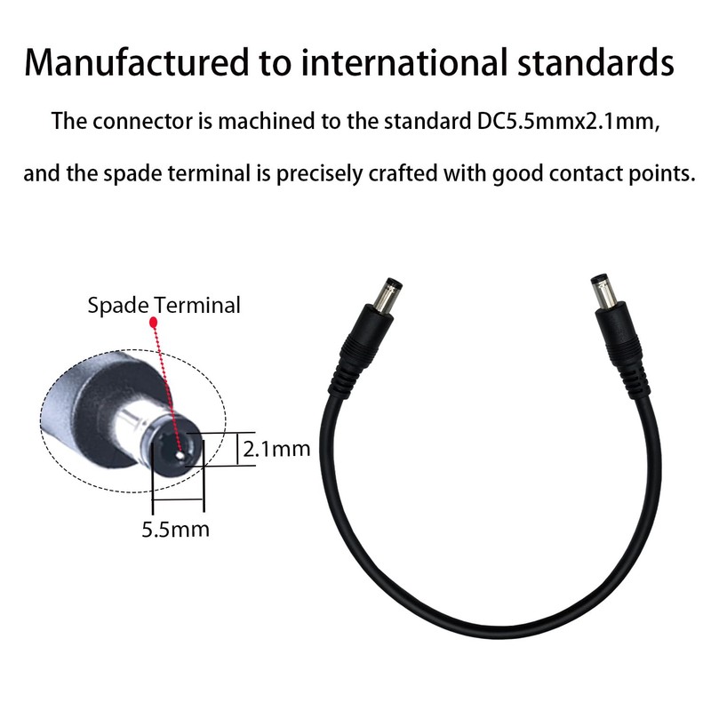DC 5.5mm×2.1mm Power Cable,18AWG Male to Male 1-36V Extension Cable,10A