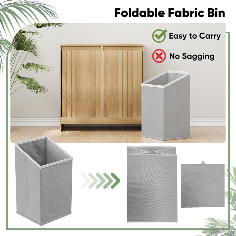 Smuxee Double Tilt Out Laundry Hamper Cabinet, Hidden Laundry Cabinet