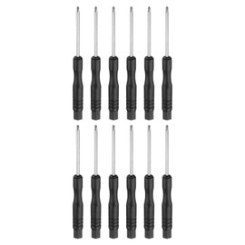 sourcing map 12pcs PH00 Mini Phillips Screwdriver #00 3.2" Length Screwdrivers 1.8" Carbon Steel with Ergonomic Handle for DIY Repairing, Black