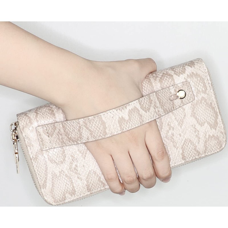 B BRENTANO Vegan Leather Double Zipper Pocket Wallet with Grip