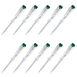 O4L Single Pole Voltage Tester / Phase Tester with Fixed Integrated Glow Lamp, Screwdriver Blade and Metal Clip Made in Germany, Pack of 10