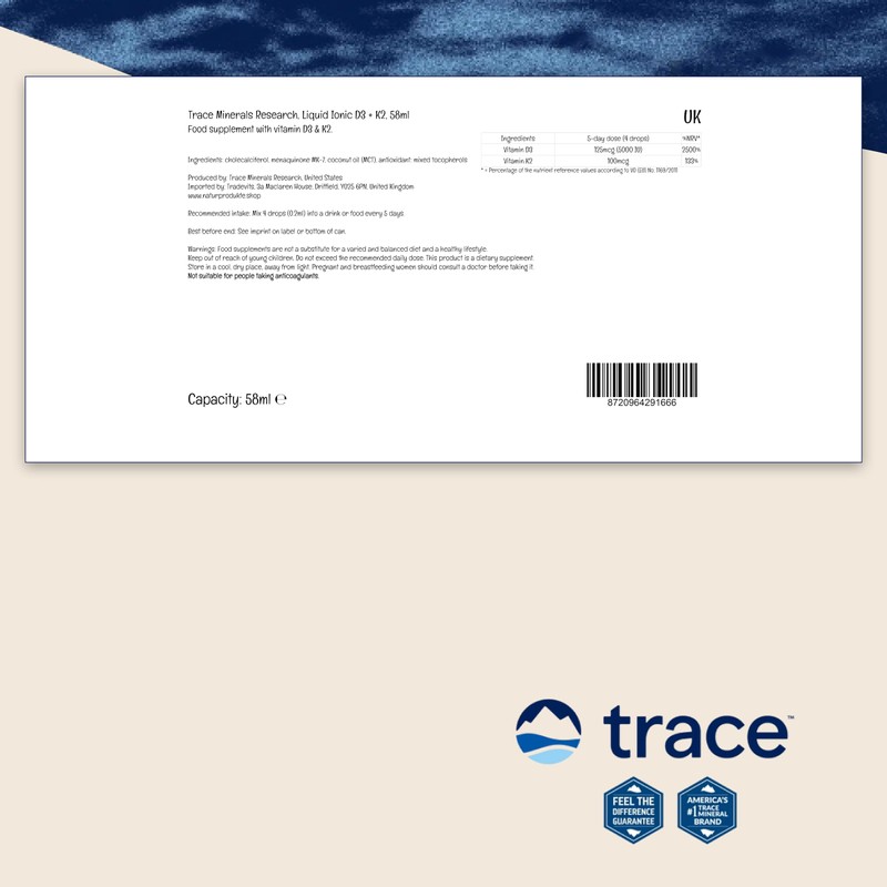 Trace Minerals Research Liquid Ionic D3 + K2, Depot, 4