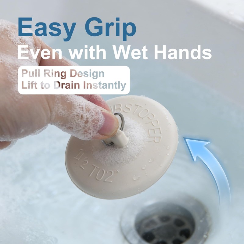 6 Packs Drain Stopper Set with Pull Ring, Jamini Rubber