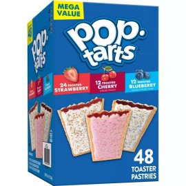 Pop-Tarts Frosted Strawberry, Cherry and Blueberry Toaster Pastries -81.2oz/48ct