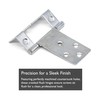 50mm Cranked Flush Hinges with Complete Fittings – Silver Zinc