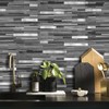DICOFUN Peel and Stick Backsplash Tiles, Black & Grey Wood