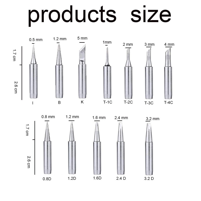 Weenwill Soldering Iron Tips Set,12 Pcs Different Models Lead-Free Replacement