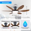 Ceiling Fans with Lights, 51 inch Modern Low Profile Ceiling