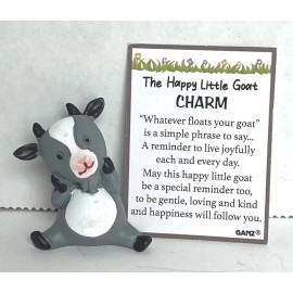 Ganz Happy Little Goat "Whatever Floats Your Goat" Pick Brown, Lt r Dk Gray 1.5" - Dark Gray Goat