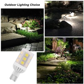 T5 T10 Wedge Base LED Light Bulbs 12VAC/DC 3W Cool White 6000K,360-Degree,for Outdoor Landscape Path Step Deck Lights and RV Camper Trailer, Motorhome 5th Wheel, Marine Boat Dome Lights 8-Pack