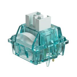 Akko Creamy Cyan Clicky Switch With LED Diffuser for Backlit Mechanical Keyboard - 5-Pin 50gf Pre-Lubed With Standard MX Structure for Gaming (45pcs)