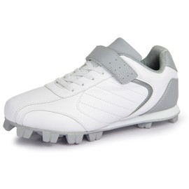 Sooneeya Youth Trainers Shoes Fashion Baseball Cleats for Boys Girls Grey Size 1 M US Little Kid