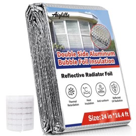 Aiglille Reflectix Insulation, 24 in W x 16.4 ft L Double Bubble Reflectix Thermal Foil Insulated for RV Window, Window Insulation for Summer Heat