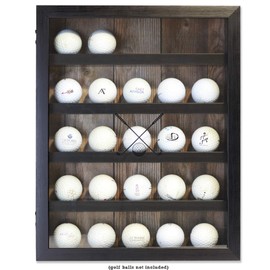 Lawrence Frames 531011 11x14 Golf Display Case-Holds 25 Logo Balls Shadow Box Frame, Black