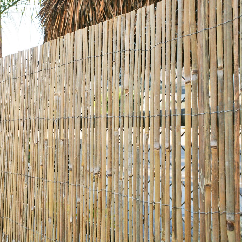 Forever Bamboo Natural Split Rolled Bamboo Fence Panel for Garden