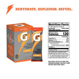 Gatorade Thirst Quencher Powder, Orange, 1.23oz Packets, (80 Pack)