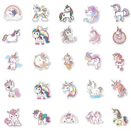 100pcs Cute Vinyl Unicorn Stickers for Kids, Girly Sticker for Water Bottle Laptop Scrapbook pad Phone Skateboard,Waterproof Unicorn Christmas Gifts for Girls Teens Adults