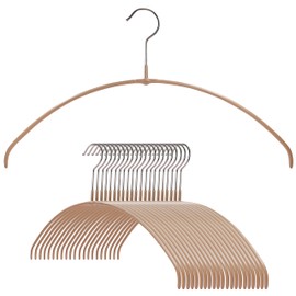 MAWA by Reston Lloyd, Euro Ultra-Thin Series, Non-Slip Space-Saving Clothes Hanger Style 40/PT for T-Shirts, Blouse, & Sun Dresses, 360-degree Rotatable Hook, Set of 20, Latte
