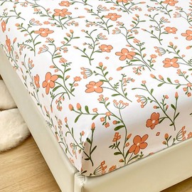 Mateju Super King Fitted Sheets Floral Pattern, Soft Microfiber Bed Sheets with Deep Pocket 25 cm Breathable Fade Resistant Single Double King Size Bed (180x200x25cm,Red Flower)