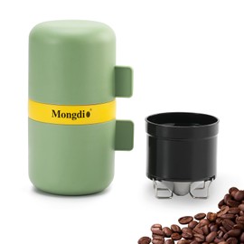Mongdio Portable Coffee Maker for Travel With Manual Grinder,Permanent Stainless Steel Coffee Drip Filter, Adjustable Manual Grind Settings with 2 Cups, Great for Camping, Hunting, Outdoor - Green