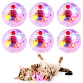 Vegena Pack of 6 Ghost Hunting Motion Balls, Interactive Cat Toy Ball, Automatic 360 Degree Roller Ball, Cat Toy, Electric Cat Ball with LED Light, LED Interactive