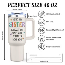Joyloce Sister Gifts from Sister Brother, Sister Birthday Gifts, Big Sister Gifts for Girls, Christmas Birthday Gifts for Sister Adult, Best Sister Ever Gifts, Sister Gift Ideas 1 Pc 40oz Tumbler