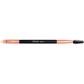 DIVYA l Brocha para Cejas 2 en 1, Aplica, Peina y Define, Punta Biselada y Cepillo, Acabado Natural y Preciso