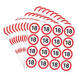 18th Birthday Stickers, Pack of 160 Traffic Sign 18th Birthday Decoration Stickers, Decoration 18th Birthday Boy Girl, Birthday Decoration 18 Birthday Stickers, 18th Birthday Decoration Stickers for