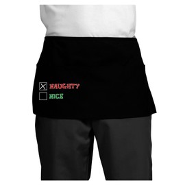 TooLoud Naughty or Nice Christmas - Naughty Dark Adult Mini Waist Apron - Black - One-Size