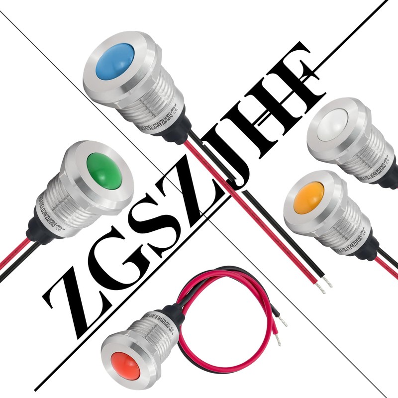 UL Listed Indicator Light 12mm 0.47" LED Lamp with 140mm