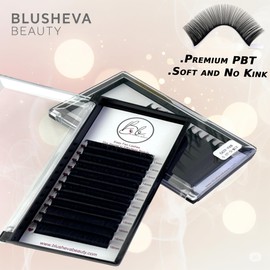 Blusheva Beauty Easy Fan Lash Extensions (0.03-D/Mix/9-17mm) – Self-Fanning Volume Eyelash Extensions, Ultra-Soft Matte Black, Professional Lash Set