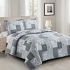 7PC Bedspread Set -California King Size- Rochelle Printed Quilted Wrinkle-Free
