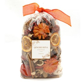 Qingbei Rina Fall Potpourri Bags,Cinnamon Scented Potpourri Bowl Fillers,Orange Thanksgiving Decorative Dried Flowers,Home Fragrance,Autumn Harvest Framhouse Vase Filler,20 oz
